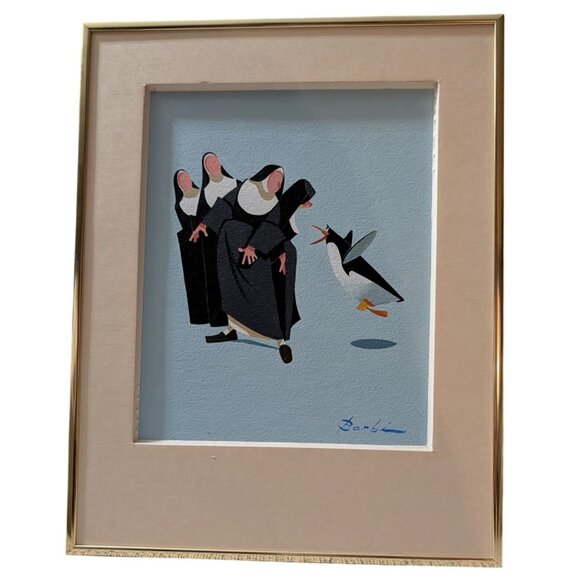 Nun And Penguin Satirical Art Print by Barbe Framed titled Mother - Picture 10 of 15